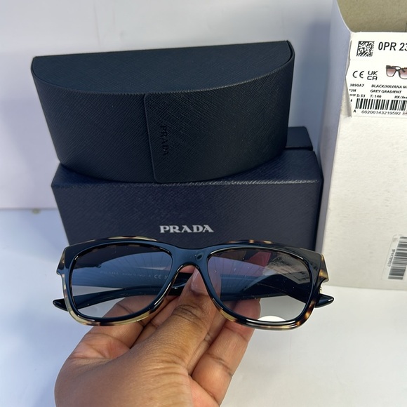 PRADA Acetate Cat Eye Sunglasses SPR 23X-F Black - Picture 12 of 14